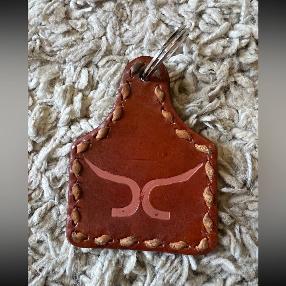 Cow tag keychain